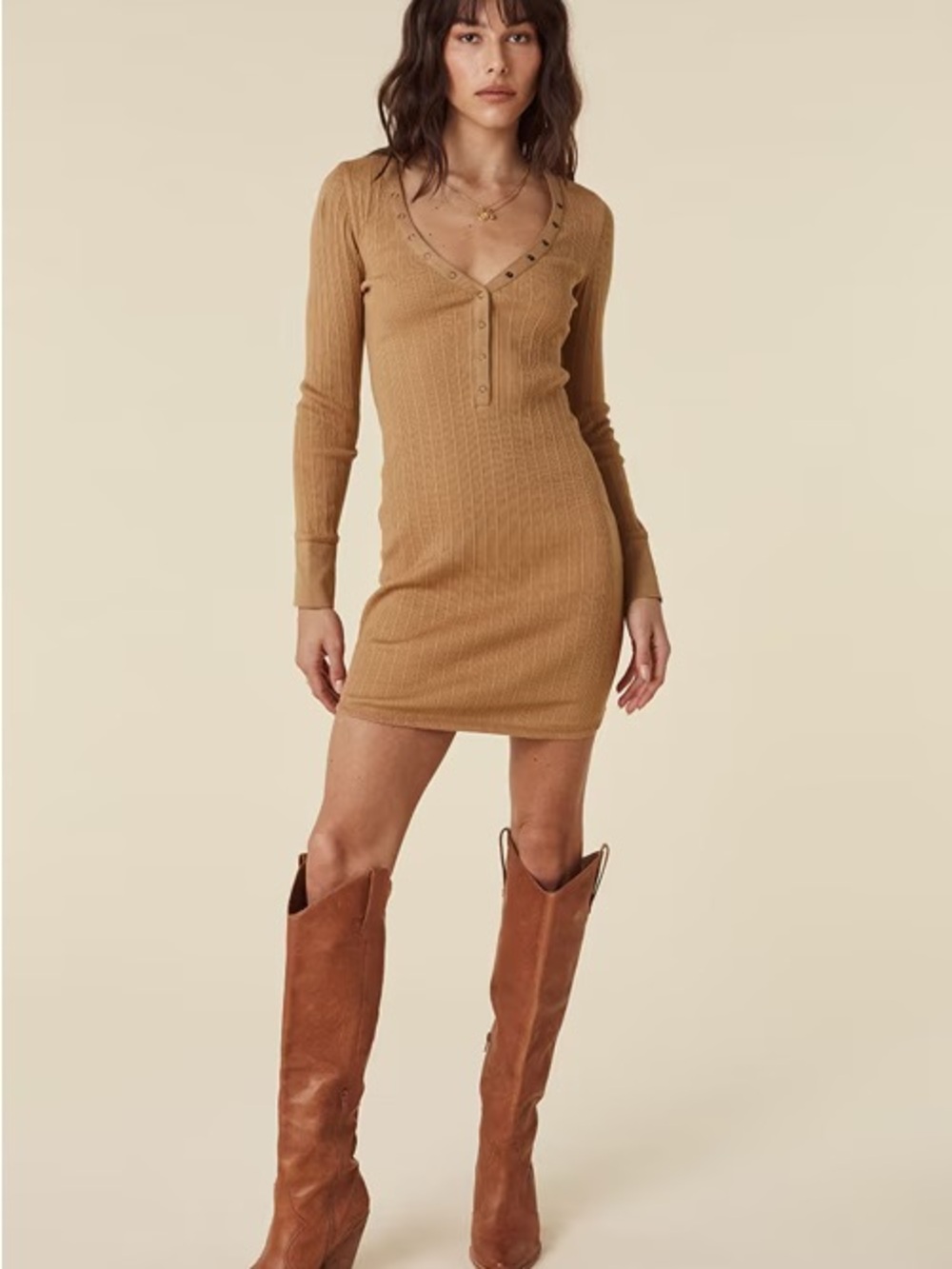 Spell Gypsy Stella Henley Ribbed Dress XL fits M-XL